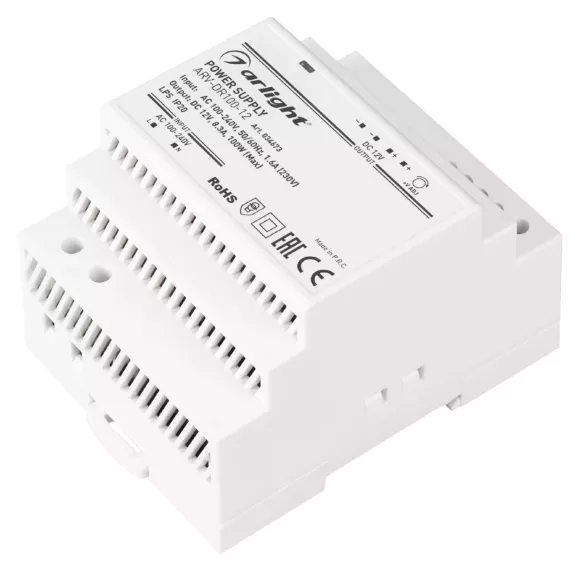 Блок питания Arlight ARV-DR100-12 (12V, 8.3A, 100W) 034673 Блок питания Arlight ARV-DR100-12 (12V, 8.3A, 100W) 034673