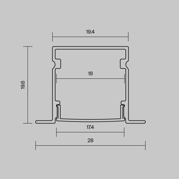 Профиль встраиваемый с накладным фланцем Maytoni Led Strip ALM-2720-S-2M 632017