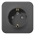 Розетка с/з со шторками, 16А, 250В Systeme Electric Blanca наруж Антрацит BLNRA011106