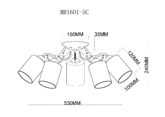 Потолочная люстра MyFar Patrick MR1601-5C