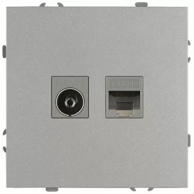 Розетка Эра Galaxy 15-3110-03 комбинированная RJ45+TV IP20 алюминий Б0070780