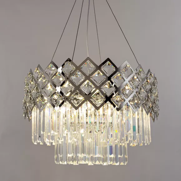 Подвесная люстра Arte Lamp Wezen A1006SP-10CC, Хром, Прозрачный, Металл, крупный план Подвесная люстра Arte Lamp Wezen A1006SP-10CC, Хром, Прозрачный, Металл, крупный план