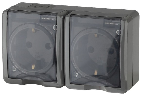 Розетка 2х2P+E со шторками Эра 11-2404-03 Б0020719