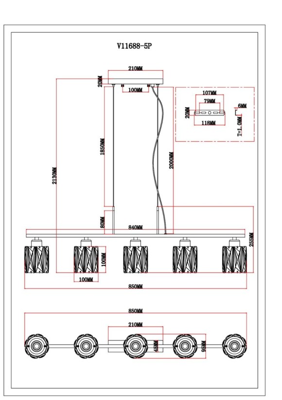 Подвесная люстра Moderli Prismique V11688-5P
