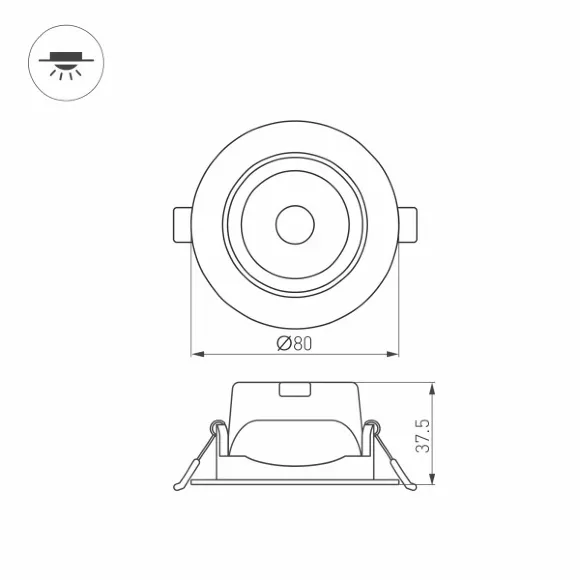 Встраиваемый светильник Arlight LTD-Polar-Turn-R80-5W Warm3000 032857 Встраиваемый светильник Arlight LTD-Polar-Turn-R80-5W Warm3000 032857