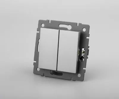Механизм выключателя двухклавишный непроходной Arlight SWT-MK02-PL-GR-V (250V, 10A) 049889