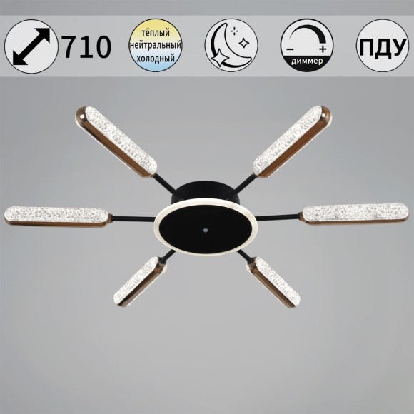 Потолочная люстра с пультом управления Reluce 08290-0.3-06 BK+GD