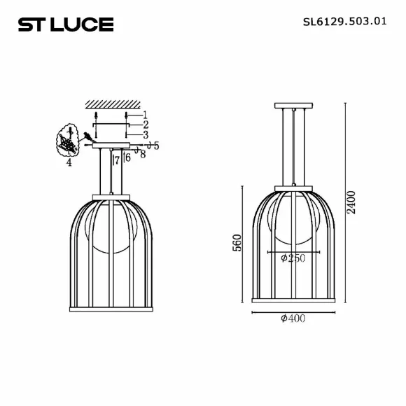 Подвесной светильник ST Luce Nordic SL6129.503.01, Скандинавский, Белый Подвесной светильник ST Luce Nordic SL6129.503.01, Скандинавский, Белый