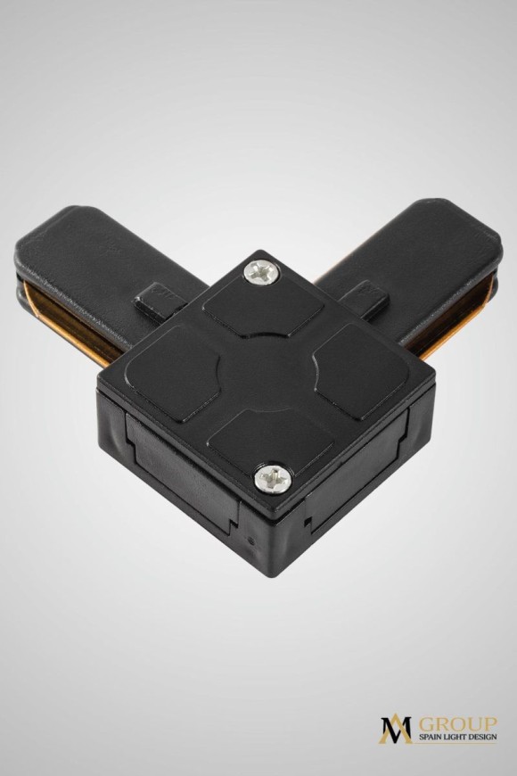 Трековый однофазный L-образный соединитель AM Group AM175 BK