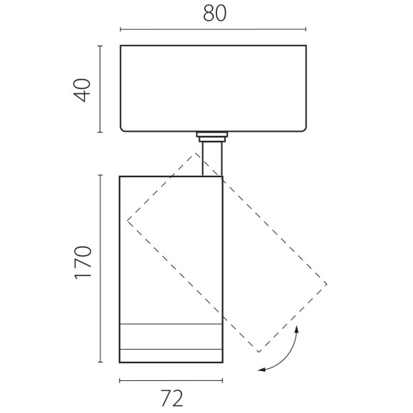 Накладной светильник 20-55G с адаптером Lightstar Canno Pro C4207SO