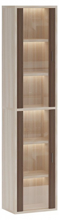 Шкаф-витрина Домино СУ(ш1в2)+2ФС MER_SUsh1v2-2FS-KSH-karamel-shamoni-CH