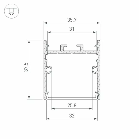 Профиль Arlight SL-LINE-3638-LW-2000 WHITE 038444 Профиль Arlight SL-LINE-3638-LW-2000 WHITE 038444
