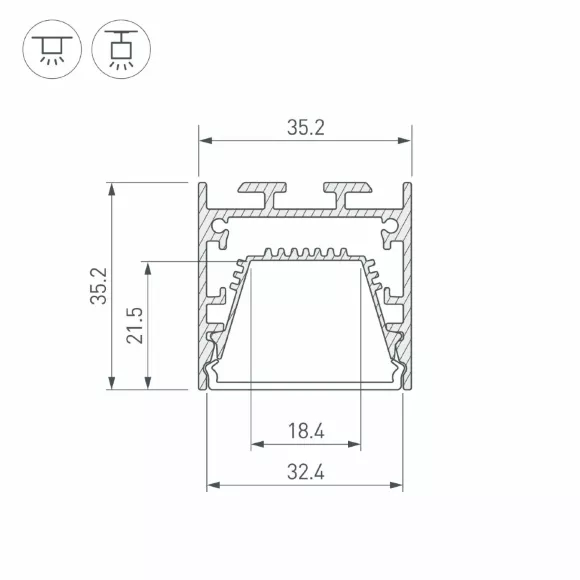 Профиль Arlight LINE-3535-TRAY-2000 BLACK (Алюминий) 062192 Профиль Arlight LINE-3535-TRAY-2000 BLACK (Алюминий) 062192