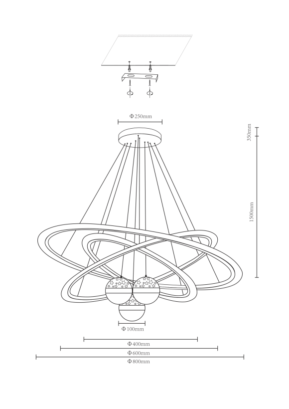 Подвесная светодиодная люстра с пультом управления Velante 431 431-103-06