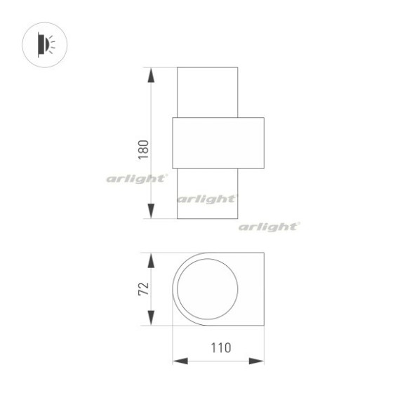 Настенный светодиодный светильник Arlight Sp-Spicy-Wall-Twin-S180X72-2X6W Day4000 033555