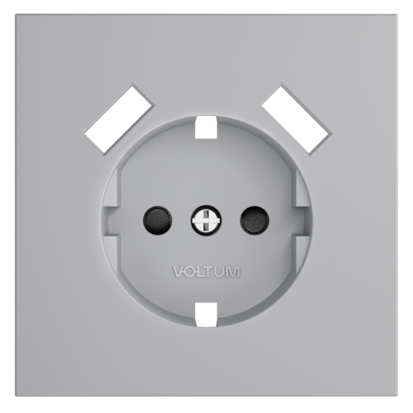 Накладка для розетки с заземлением и защитными шторками, с USB A+A Voltum S70 (серый) VLS000916