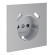 Накладка для розетки с заземлением и защитными шторками, с USB A+A Voltum S70 (серый) VLS000916