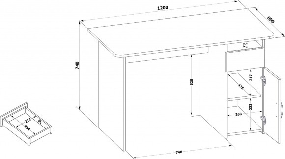 Стол письменный СПм-03.1 SK_00-00015987