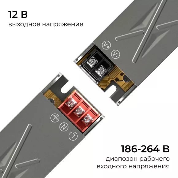 Блок питания Apeyron 12В 15Вт 186-264В 125А IP20 03-250 Блок питания Apeyron 12В 15Вт 186-264В 125А IP20 03-250
