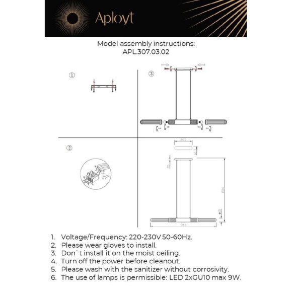 Подвесная люстра Aployt Brynia APL.307.03.02