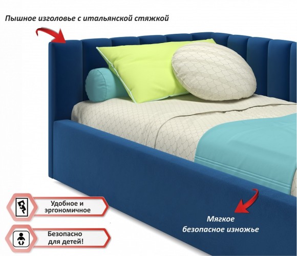 Кровать односпальная Milena 2000x900 с ПМ и матрасом ГОСТ NMB_TE-00004054
