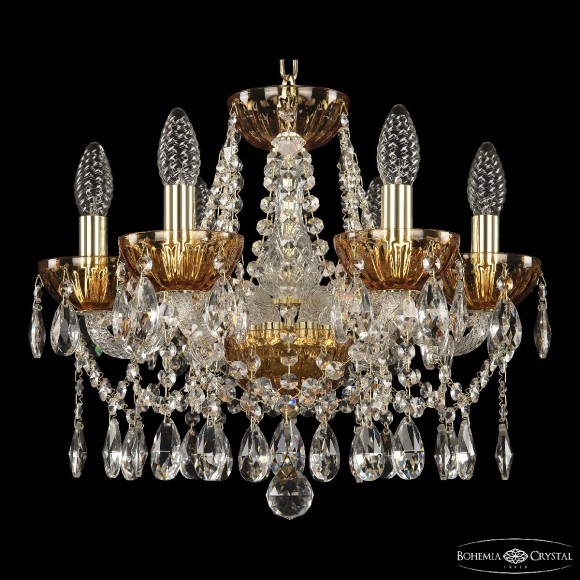 Подвесная люстра Bohemia Ivele Crystal 5413/6/141 G Amber/M-1H