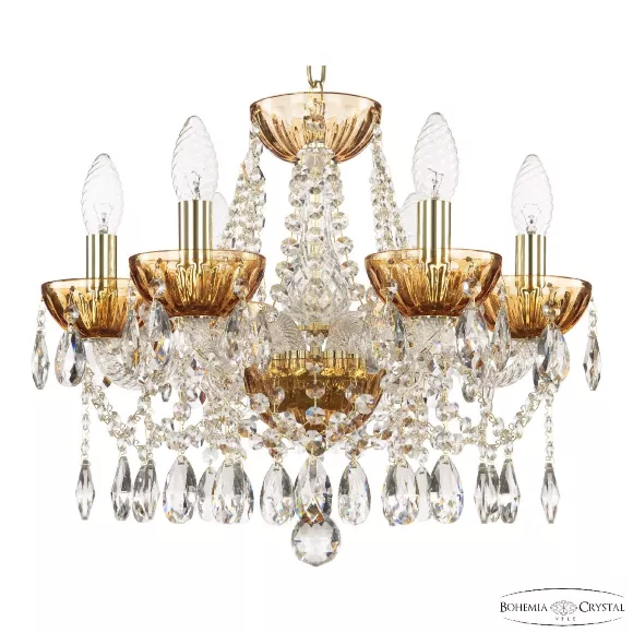 Подвесная люстра Bohemia Ivele Crystal 5413/6/141 G Amber/M-1H