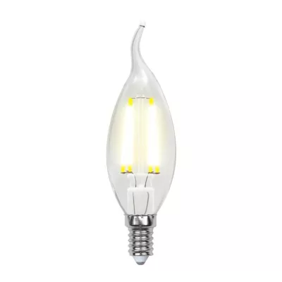 Лампа светодиодная филаментная (UL-00001374) Uniel E14 6W 4000K прозрачная LED-CW35-6W/NW/E14/CL PLS02WH