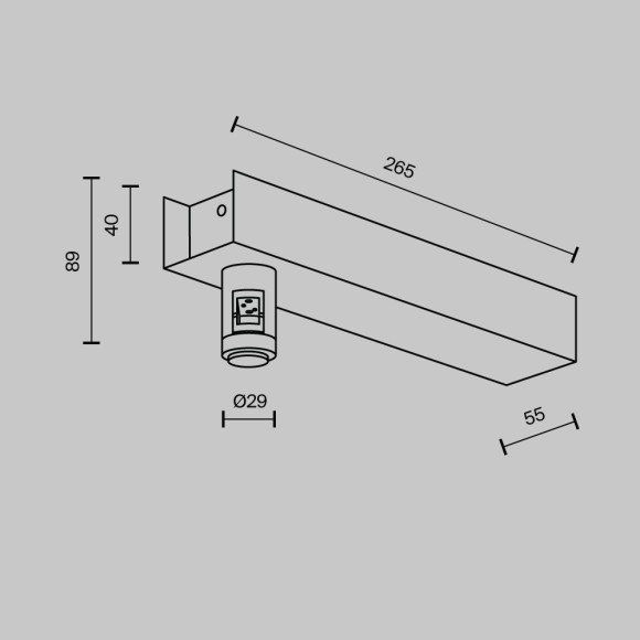 Основание настенное для блока питания с вводом питания Maytoni Flarity TRA155CW-BB-PT
