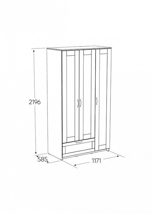 Шкаф платяной Сириус SHST_2-02-01-510-3