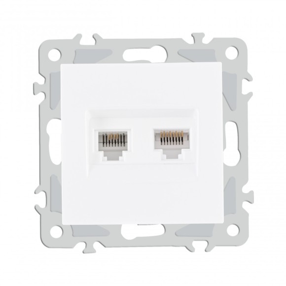 Розетка телефонная RJ11 + компьютерная RJ45 Arte Milano 206.44-1.white