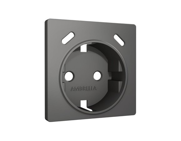 Лицевая панель Alfa (Антрацит серый) для электрической розетки с/з со шторками 2USB C+C Quant Ambrella Volt AP6605