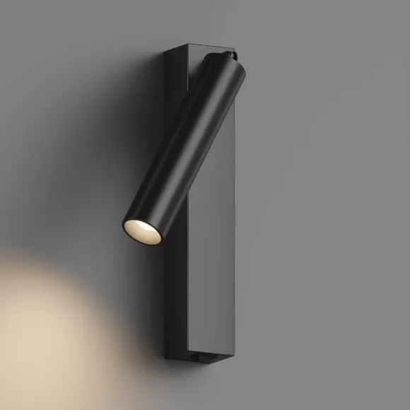 Настенный светильник Hesby Lighting Edge HSBL_0209, Черный, Теплый белый, Алюминий, вид сбоку