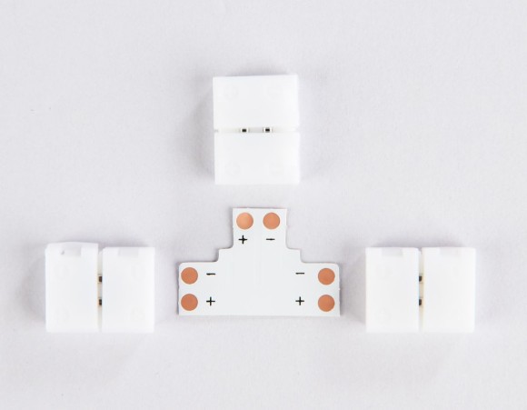 Соединитель T для светодиодной ленты 2835 12/24V (2 конт.) GS6901 (5шт) Ambrella Light Illumination GS6901