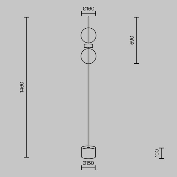 Торшер Maytoni Double Moon MOD478FL-L15B3K