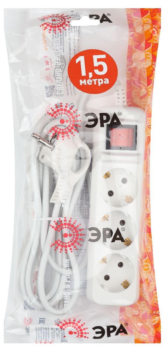 Удлинитель электрический Эра UX-3es-1,5m Б0057740
