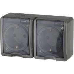 Розетка ЭРА Эксперт 2х2P+E IP54 16A 250V 11-2403-03 Б0020717