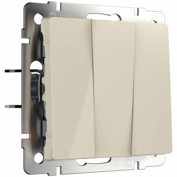 Выключатель Werkel трехклавишный слоновая кость W1130003 4690389155666