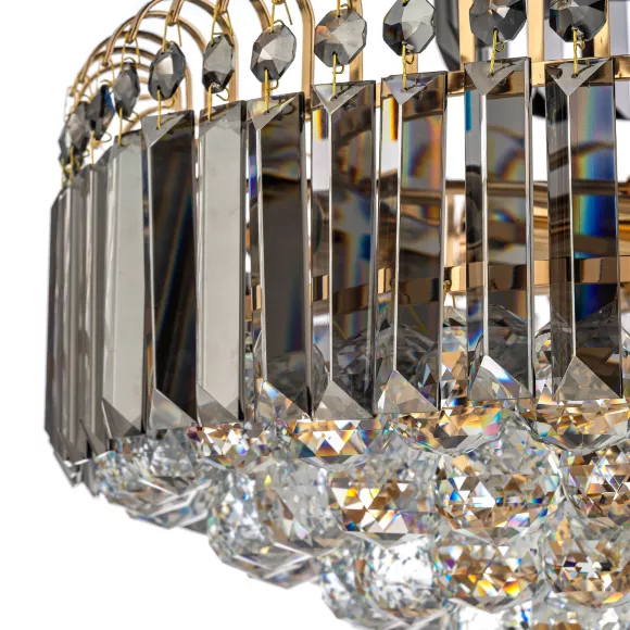 Подвесная люстра Arti Lampadari Ovada E 1.5.50.102 G, Золото, Графит, Металл, крупный план Подвесная люстра Arti Lampadari Ovada E 1.5.50.102 G, Золото, Графит, Металл, крупный план