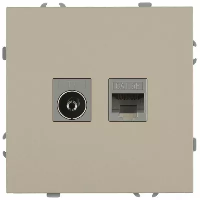 Розетка Эра Galaxy 15-3110-04 комбинированная RJ45+TV IP20 шампань Б0070782