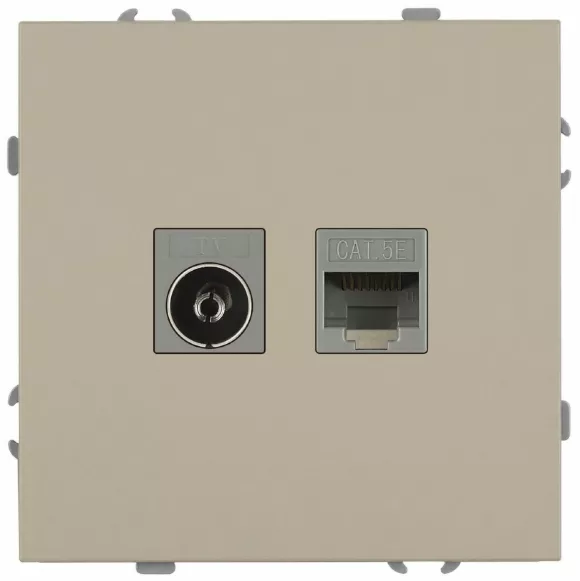 Розетка Эра Galaxy 15-3110-04 комбинированная RJ45+TV IP20 шампань Б0070782