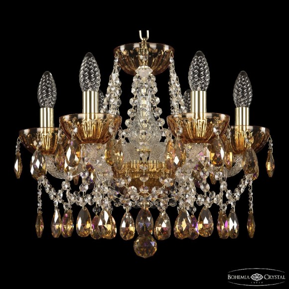 Подвесная люстра Bohemia Ivele Crystal 5413/6/141 G Amber/M-1H K777