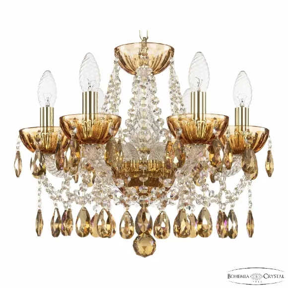 Подвесная люстра Bohemia Ivele Crystal 5413/6/141 G Amber/M-1H K777 Подвесная люстра Bohemia Ivele Crystal 5413/6/141 G Amber/M-1H K777