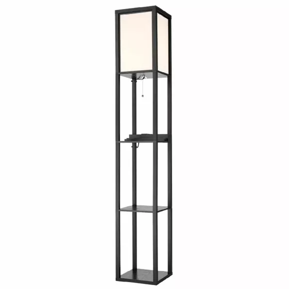 Торшер Lumion Practic 8093/1F, Черный, Белый, Дерево, крупный план основания