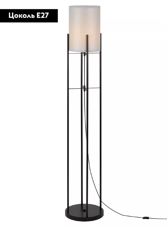 Торшер Rivoli Bianca D7041-502 Б0054210, Черный, Бежевый, Металл
