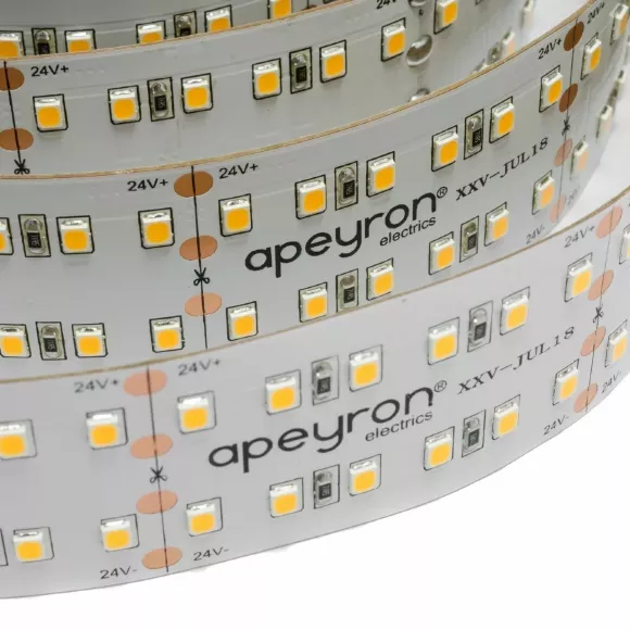 Светодиодная лента Apeyron 24В ПРО 26Вт/м smd2835 240д/м IP20 2700Лм/м 5м 4000К 00-314 Светодиодная лента Apeyron 24В ПРО 26Вт/м smd2835 240д/м IP20 2700Лм/м 5м 4000К 00-314