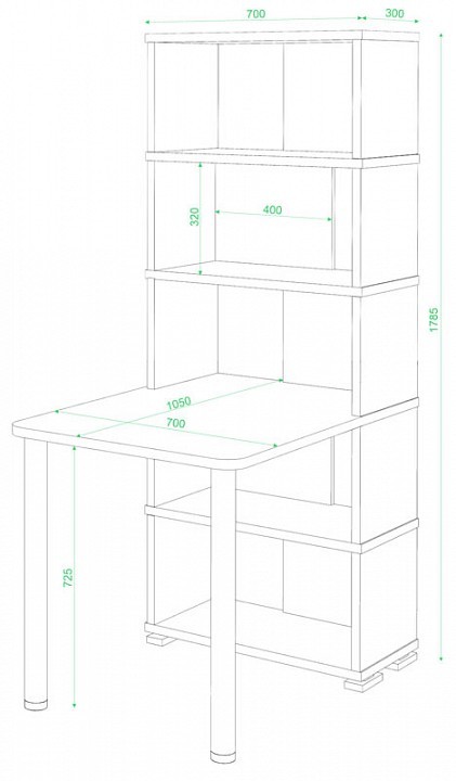 Стол компьютерный Домино СБ-10М/5 MER_SB-10M_5_SHBESH