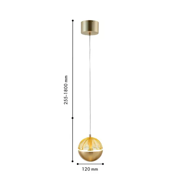 Подвесной светильник Favourite Ballonger 4325-1P, Золото, Янтарный, Нейтральный белый Подвесной светильник Favourite Ballonger 4325-1P, Золото, Янтарный, Нейтральный белый