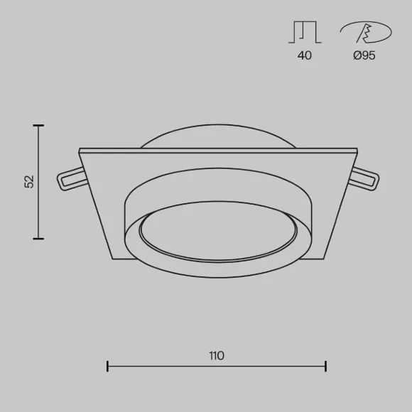 Встраиваемый светильник Maytoni Technical Hoop DL086-GX53-SQ-BG Встраиваемый светильник Maytoni Technical Hoop DL086-GX53-SQ-BG