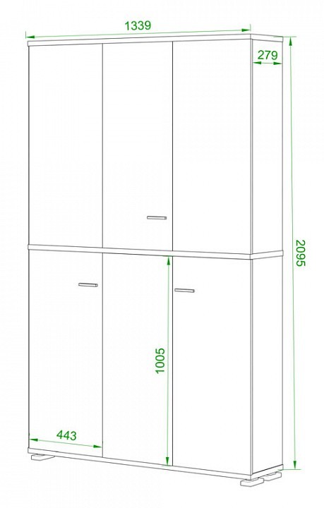 Шкаф книжный Домино нельсон ПУ-40-4 MER_PU-40-4_BEN
